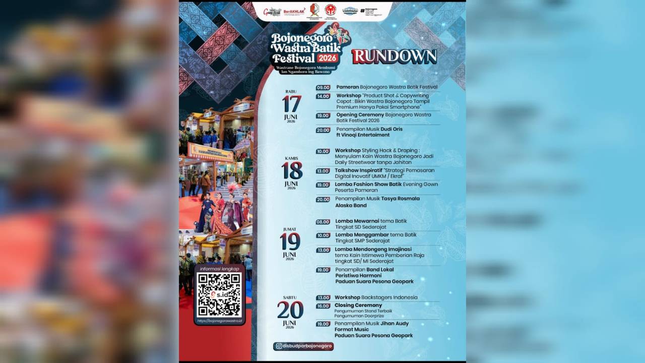 Bojonegoro Wastra Batik Festival 2026 Wadah Promosi Batik Khas Bojonegoro Kembali Digelar