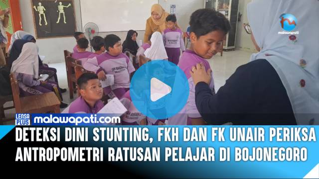 Deteksi Dini Stunting, FKH dan FK UNAIR Periksa Antropometri Ratusan Pelajar di Bojonegoro