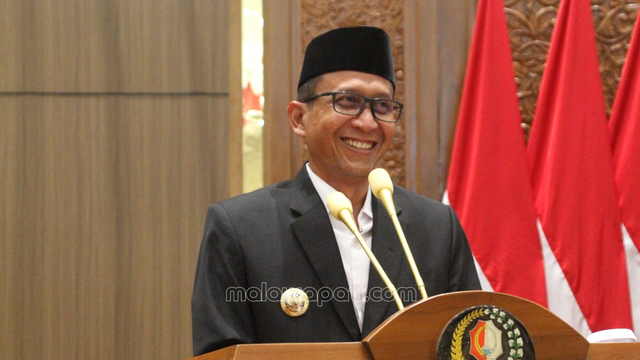 Profil Bupati Bojonegoro Setyo Wahono saat menghadari Rapat Paripurna di Gendung DPRD Bojonegoro. Foto : dok./ Rinna H.