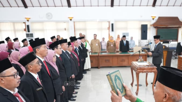 Pejabat Lima OPD Definitif Berwajah Baru Dilantik Bupati Wahono